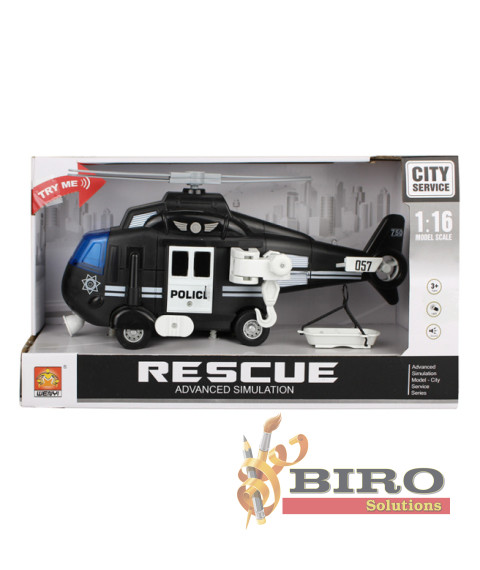 Elicopter cu inerție 1:16 "Police Helicopter" (lumini, sunete)